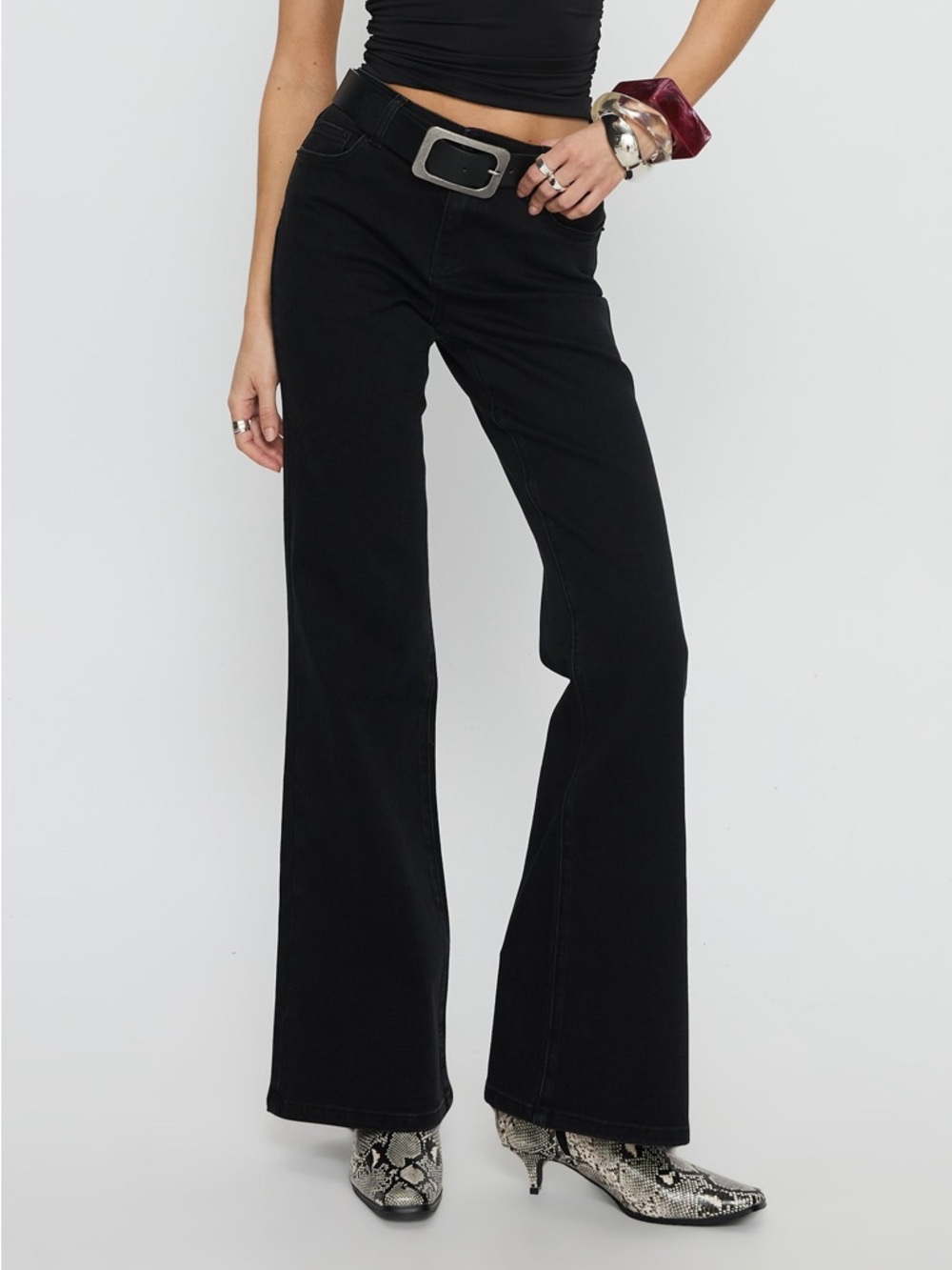 Princess Polly Black Flared Jeans